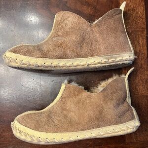 Vintage Sheepskin Ankle Boots Gouverneur Classics Suede Shearling Lined USA 6-7